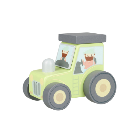 0-1 an - Tractor din lemn verde, Orange Tree Toys