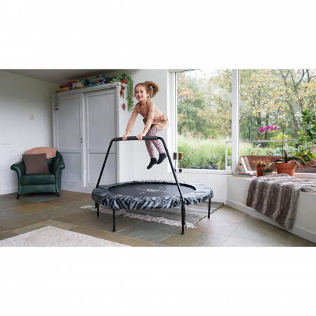 Trambulina Tiggy junior cu bară ø140cm - neagră/gri [5]