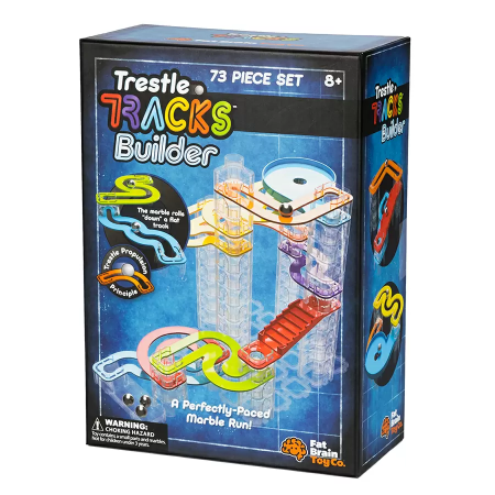 Noutati - Trestle Tracks Builder - Set STEM de construcție cu traseu pentru bile, 73 de piese
