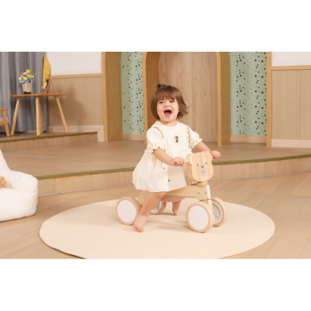 Tricicleta din lemn Ursulet maro, PolarB Viga [3]