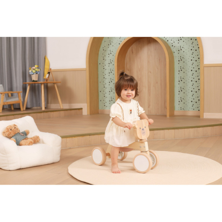 Tricicleta din lemn Ursulet maro, PolarB Viga [2]