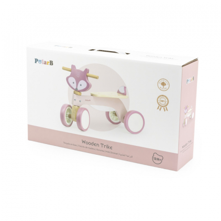 Tricicleta roz din lemn - Vulpe, PolarB Viga [1]