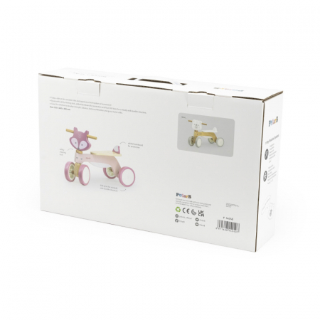 Tricicleta roz din lemn - Vulpe, PolarB Viga [2]