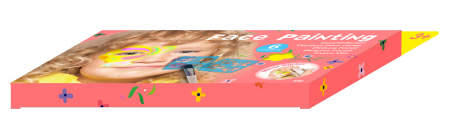 Trusa make-up pictura fata cu sabloane incluse - sase culori non-alergice - flori si fluturi [5]