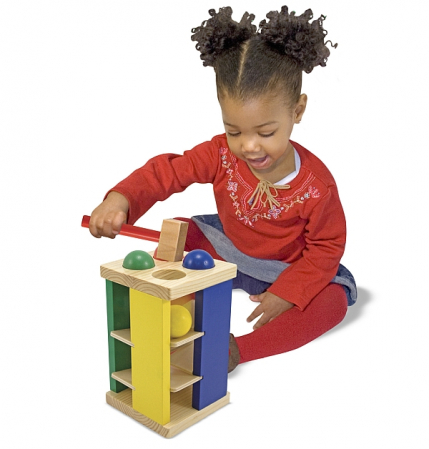 Turnul din lemn cu ciocan si bile Melissa and Doug [3]