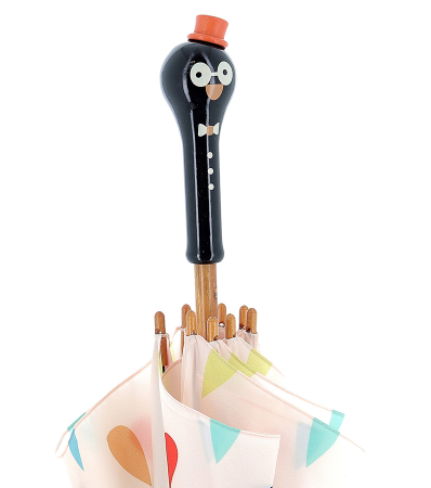 Umbrela copii cu maner din lemn - Pinguinul René - Vilac [1]