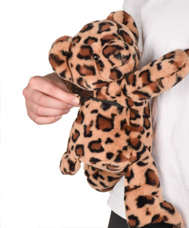Ursulet din plus - geanta crossbody adorabila, 30 cm, imprimeu leopard [7]