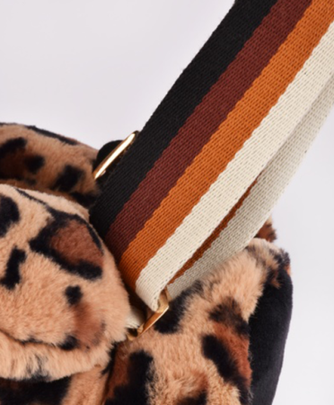 Ursulet din plus - geanta crossbody adorabila, 30 cm, imprimeu leopard [2]