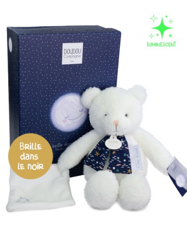 Cadouri copii Craciun - Ursulet Doudou® CLAIR DE LUNE – 30 cm