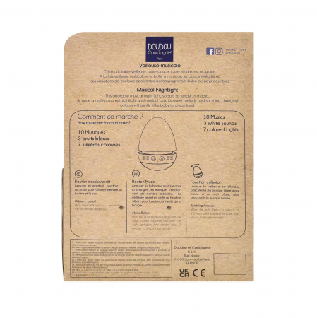 Veioza muzicala iepuras pufos, 16 cm, portocaliu [2]