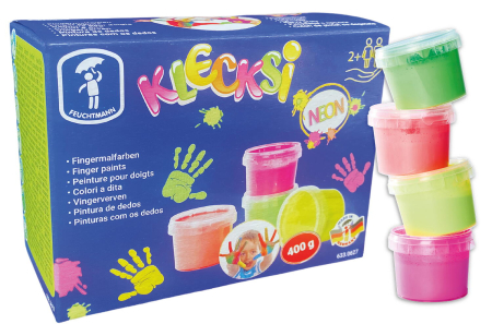 Noutati - Vopsea pentru pictura cu degetele - 4 culori neon