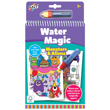 Jucarii creative - Water Magic: Carte de colorat Monstruleti si extraterestrii