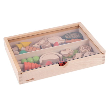 Jucarii Montessori - Woodland, traseul din padure, set 36 piese din lemn