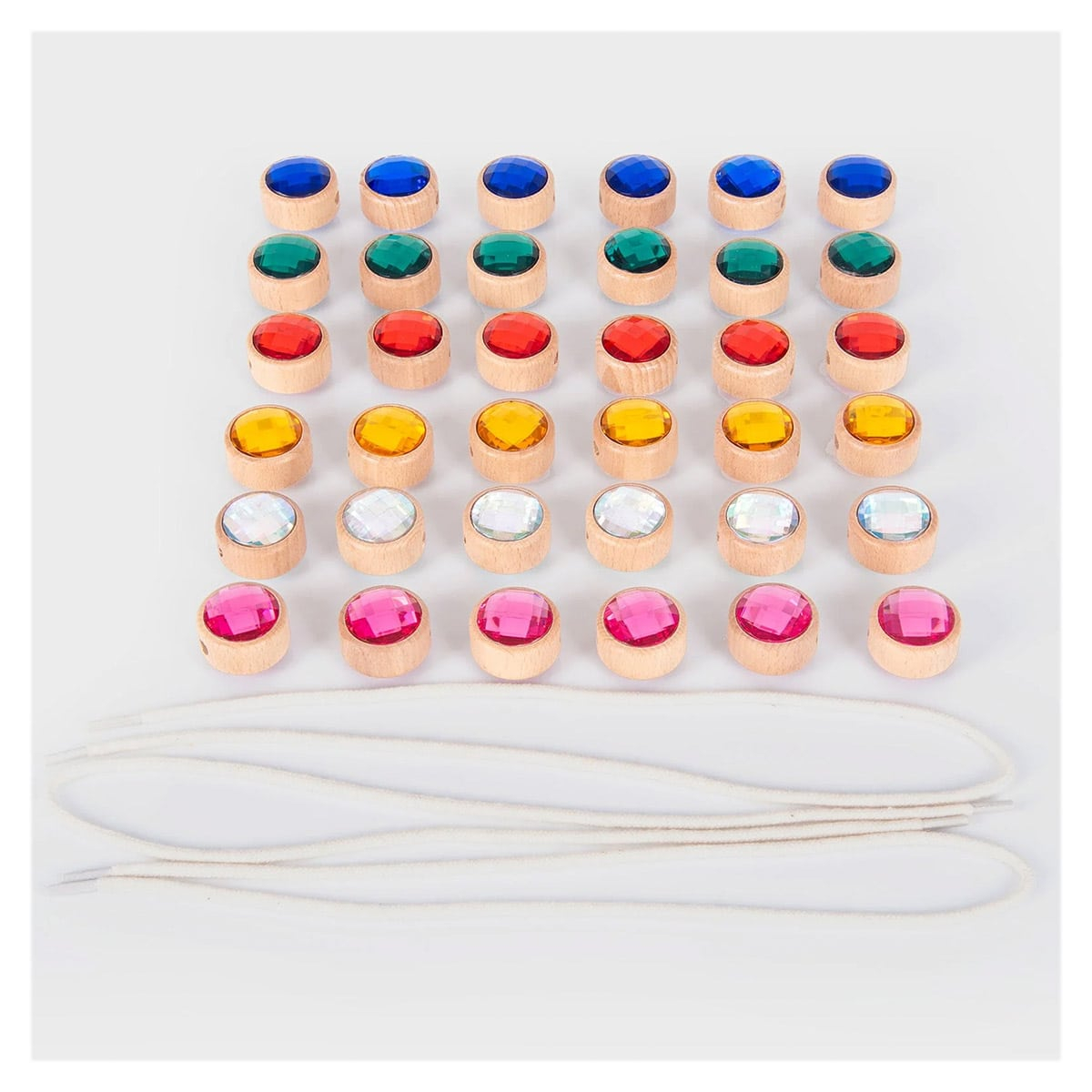 Bijuterii acrilice de snuruit, 36 bucati, Tickit