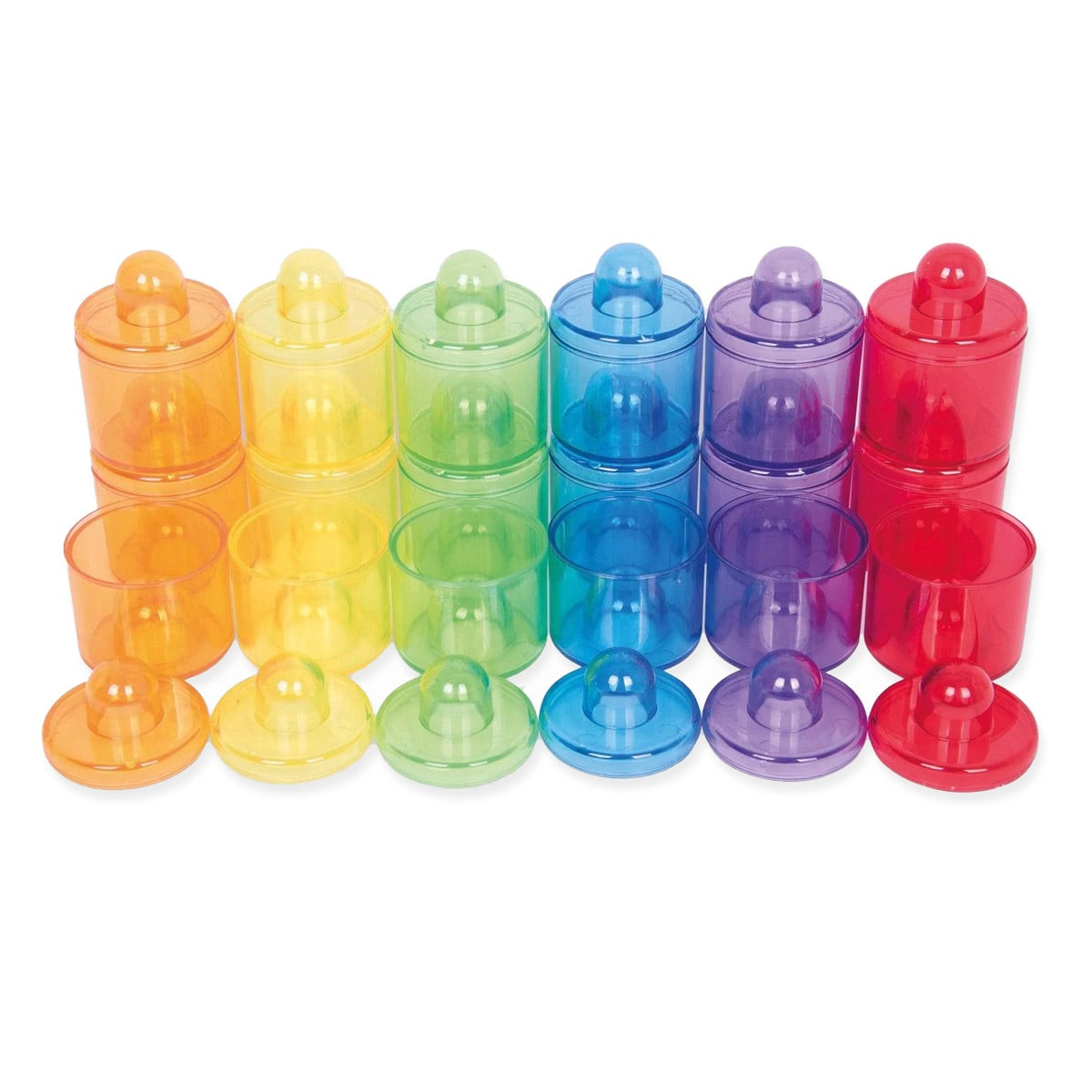 Borcanele transparente colorate, set 18 buc.