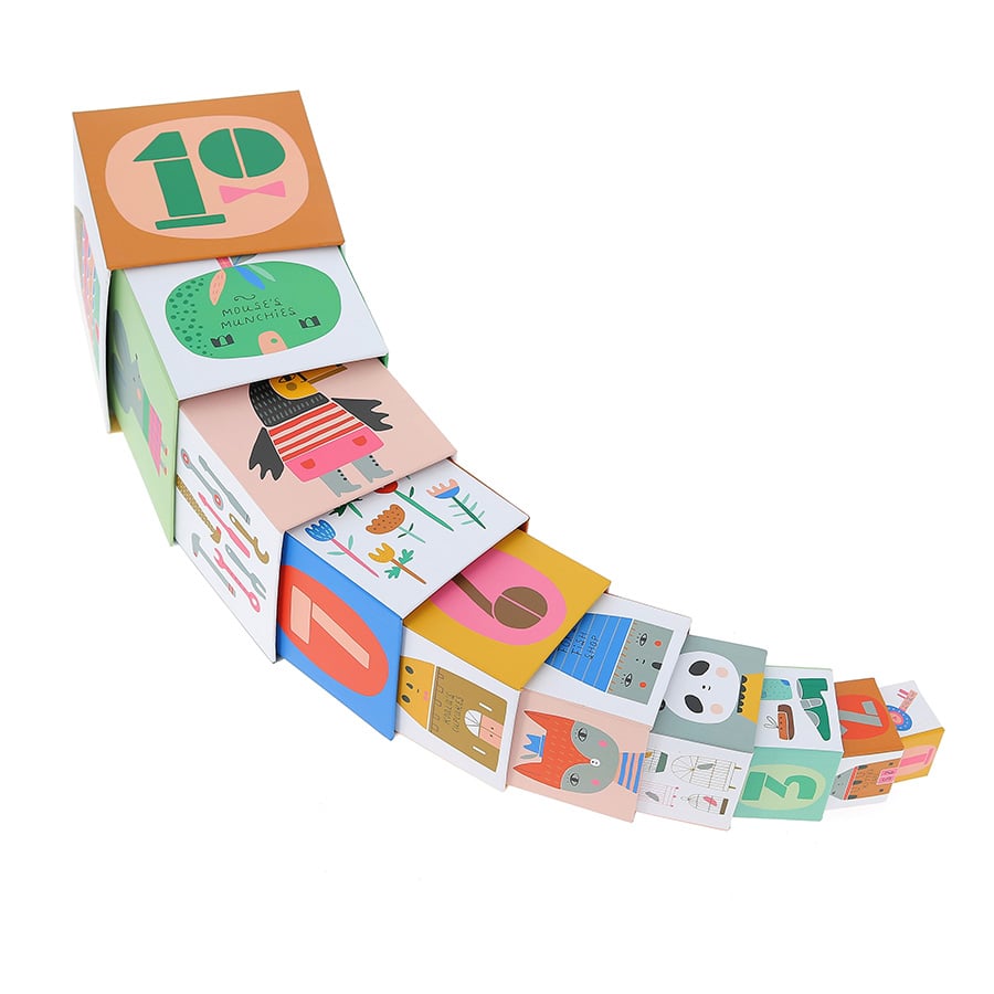 Cuburi din carton - Jucarie de stivuit Kawai chic, Suzy Ultman - Vilac