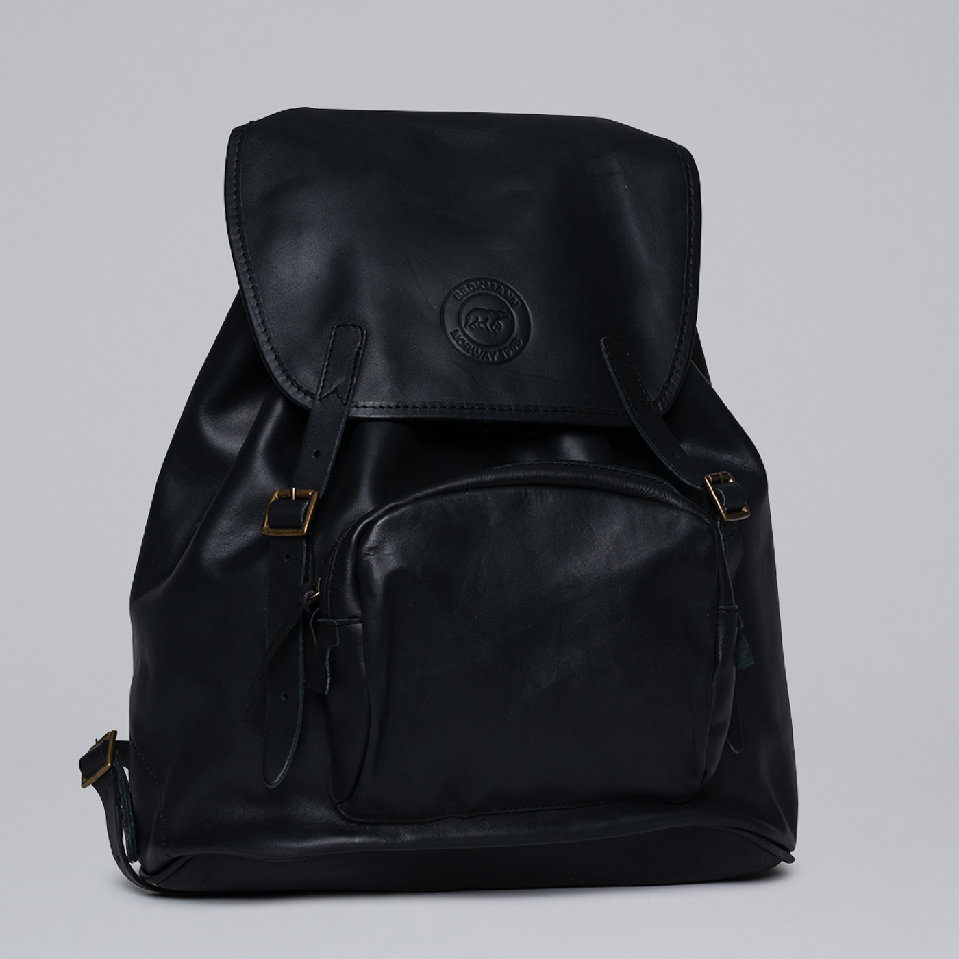 Ghiozdan de piele, Negru - 30 L