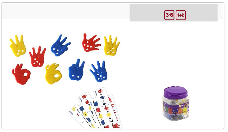 Joc de numarat cu manute Miniland 72 buc