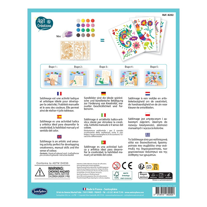 Sentosphère Color Sablimage – Kit De Arena De Mariposas, Actividad Artística Sin Ensucia Para Niños Pequeños