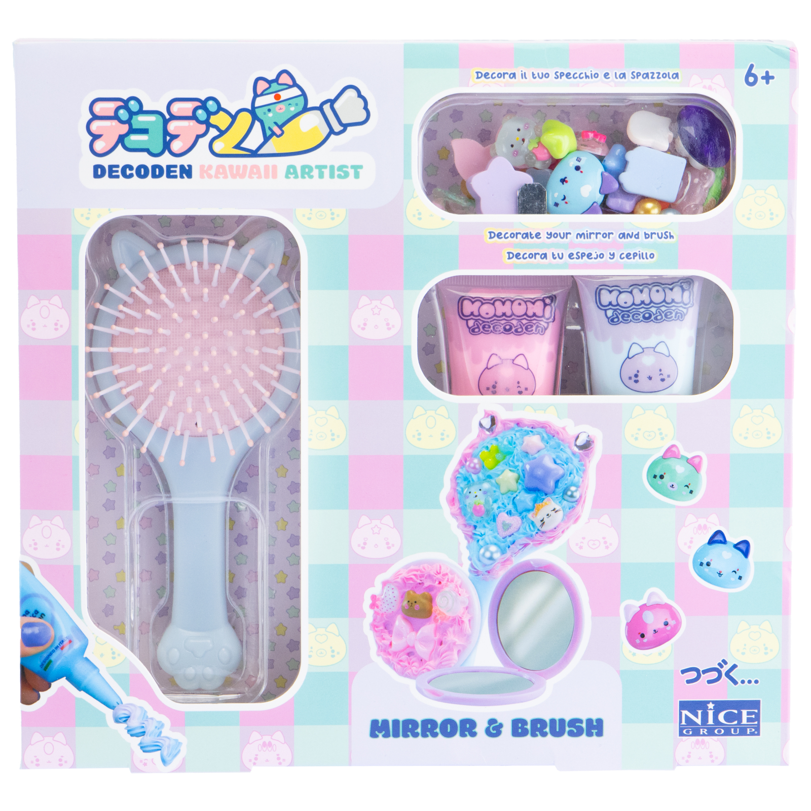 Kit creativ Decoden – Oglindă și perie kawaii de decorat cu pastă colorată [1]