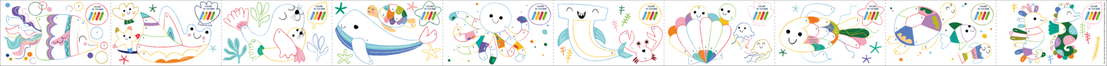 Kit rola de desenat pe numere - 2 m, include 4 creioane colorate cerate, Subacvatic - Haku Yoka [6]