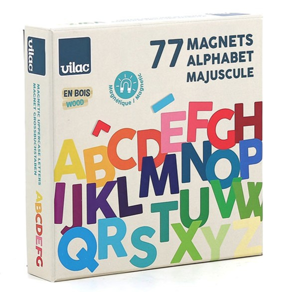 Litere majuscule magnetice din lemn - Vilac
