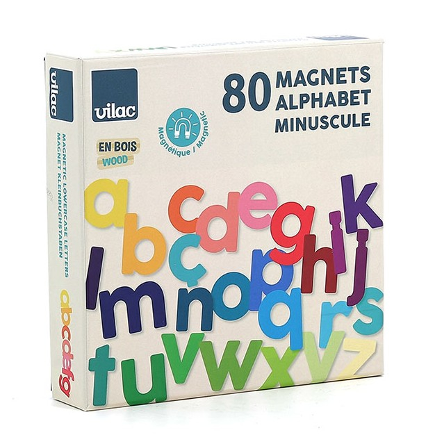 Litere minuscule magnetice din lemn - Vilac