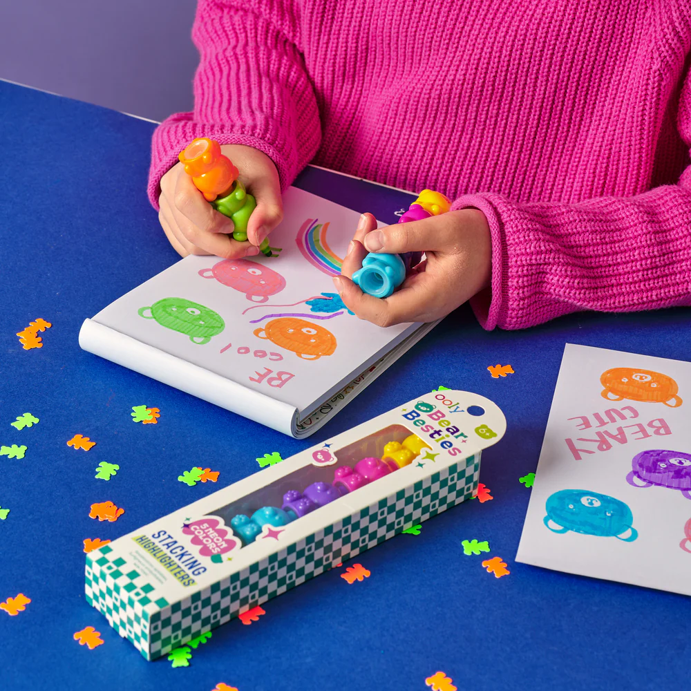 Markere intercalabile Ursuleți - set 5 culori neon - Bear Besties [9]