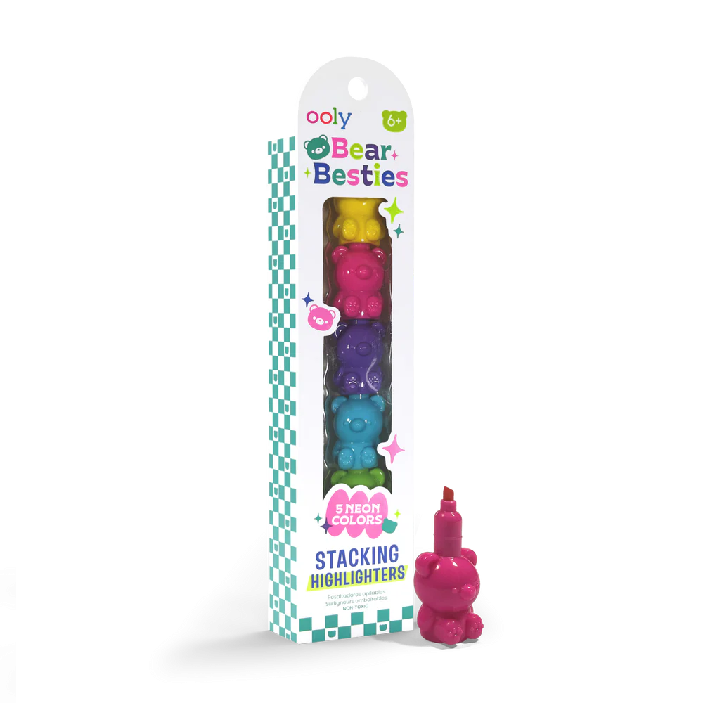 Markere intercalabile Ursuleți - set 5 culori neon - Bear Besties [1]