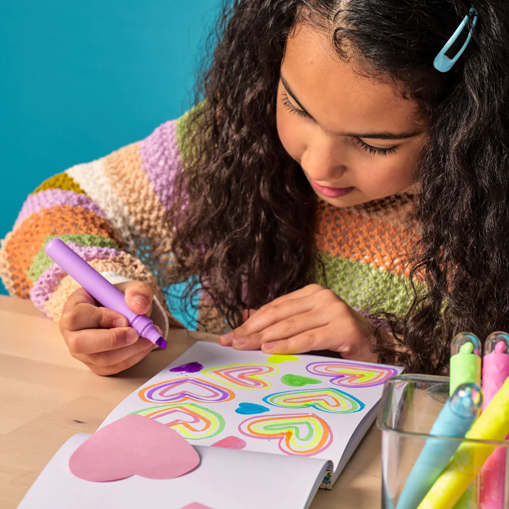 Markere - set 6 culori neon - Inimioare, Heart Pops [8]