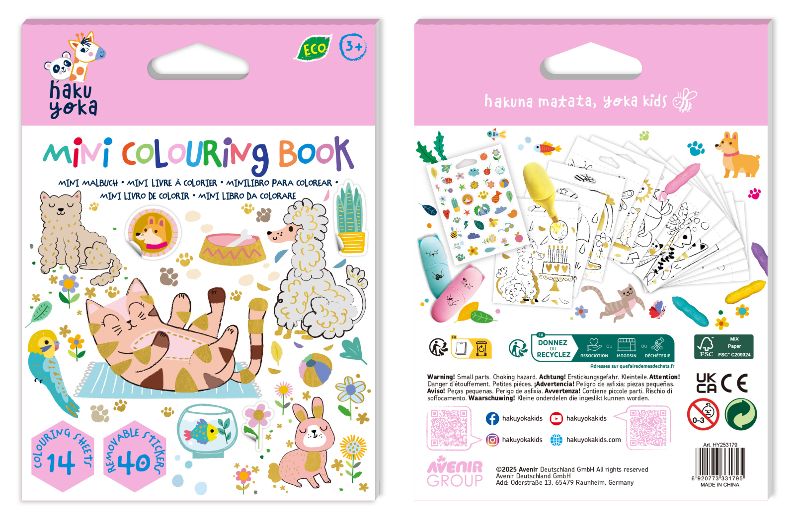 Mini Carte de Colorat Hakuyoka - Animale dragute [2]