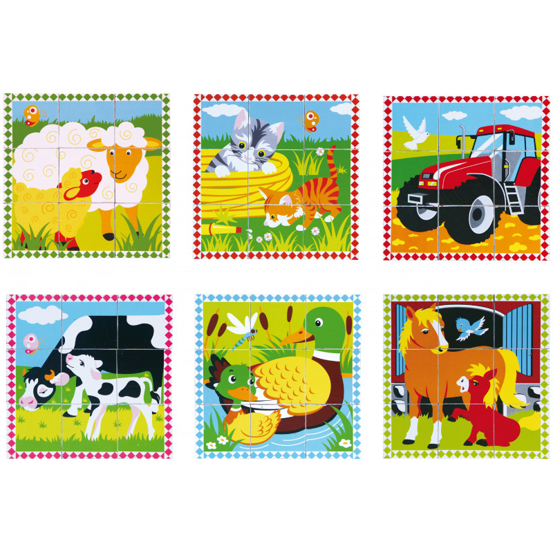 Puzzle din cuburi 6 in 1, Viga