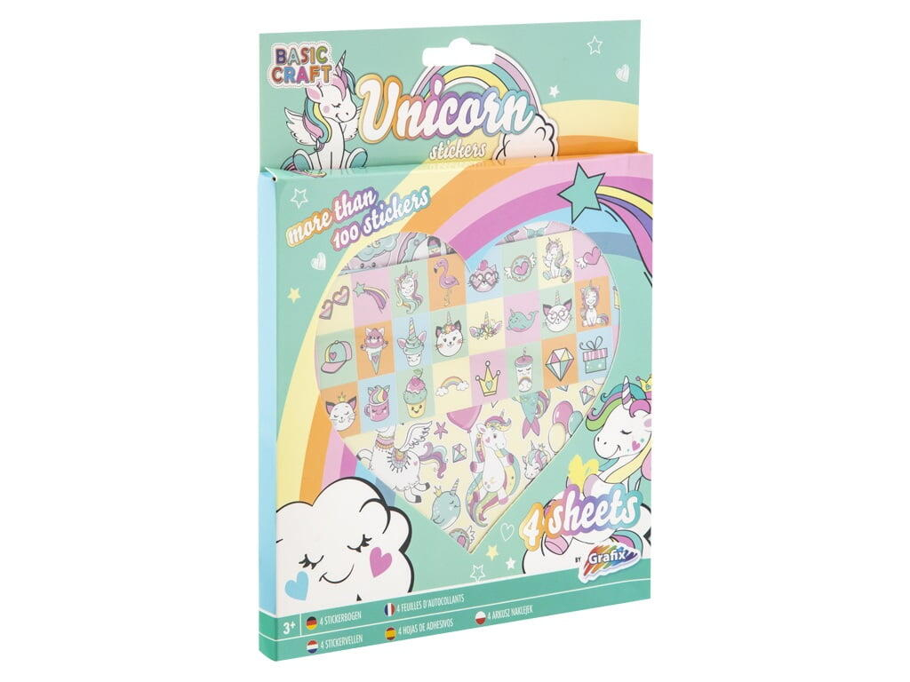 Set 100 abtibilduri cu unicorni