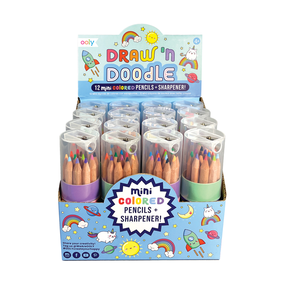 Set creioane Colorate cu ascutitoare Mini Draw n Doodle [9]