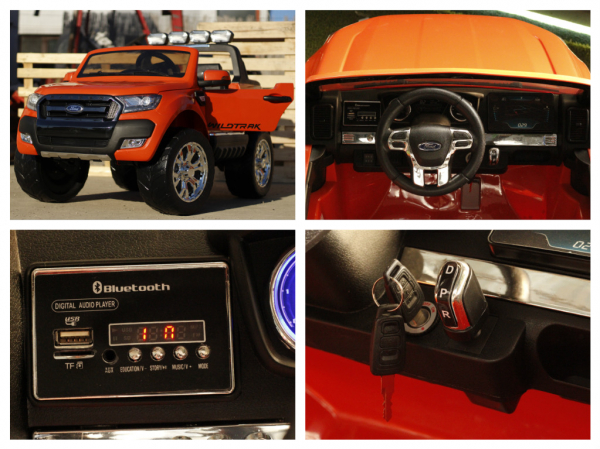 Masinuta electrica Ford Ranger 4x4 180W cu ROTI MOI #Portocaliu [4]