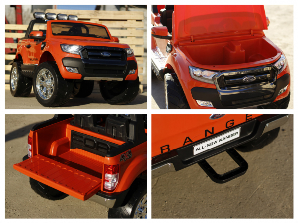Masinuta electrica Ford Ranger 4x4 180W cu ROTI MOI #Portocaliu [5]