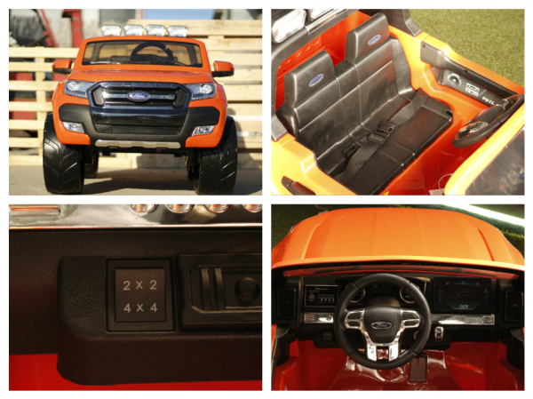 Masinuta electrica Ford Ranger 4x4 180W cu ROTI MOI #Portocaliu [6]