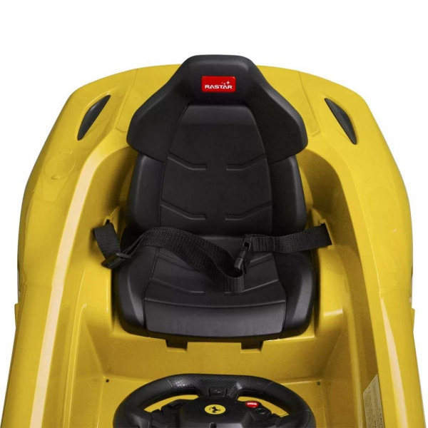 Masinuta electrica Ferrari F12 galben, 25W, pentru copii [6]