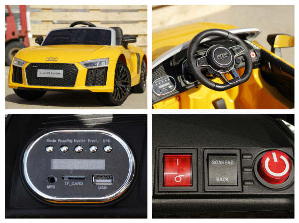 Audi R8 Spyder electric galben, copii 2-6 ani [9]