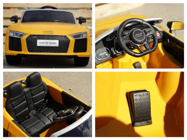 Audi R8 Spyder electric galben, copii 2-6 ani [8]