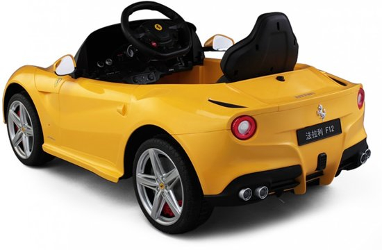 Masinuta electrica Ferrari F12 galben, 25W, pentru copii [3]