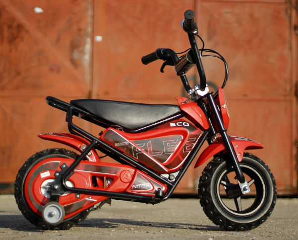Mini Motocicleta electrica cu roti ajutatore, NITRO ECO Flee 300W 24V, culoare Rosu [3]