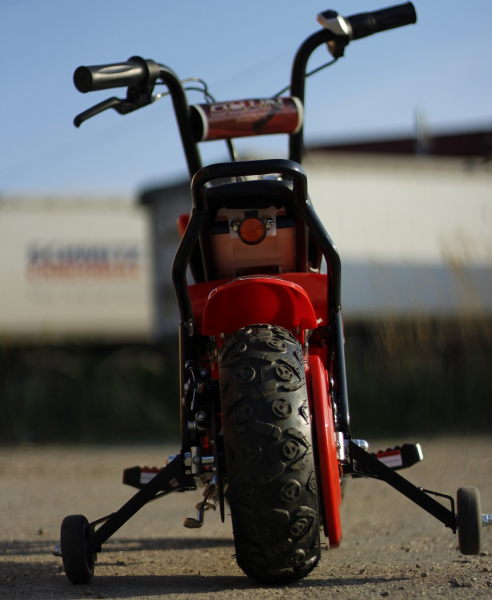 Mini Motocicleta electrica cu roti ajutatore, NITRO ECO Flee 300W 24V, culoare Rosu [5]