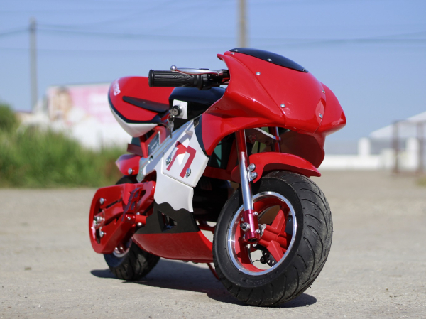 Mini Motocicleta electrica pentru copii NITRO Eco Pocket Bike 1000W #Rosu [6]