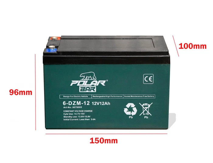 Baterie gel 48V 12Ah pentru Quad electric, Pocket Bike, Scooter, Dirt Bike [2]