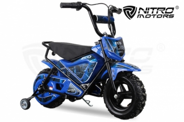 Mini Motocicleta electrica cu roti ajutatore, NITRO ECO Flee 300W 24V, culoare Albastru [2]