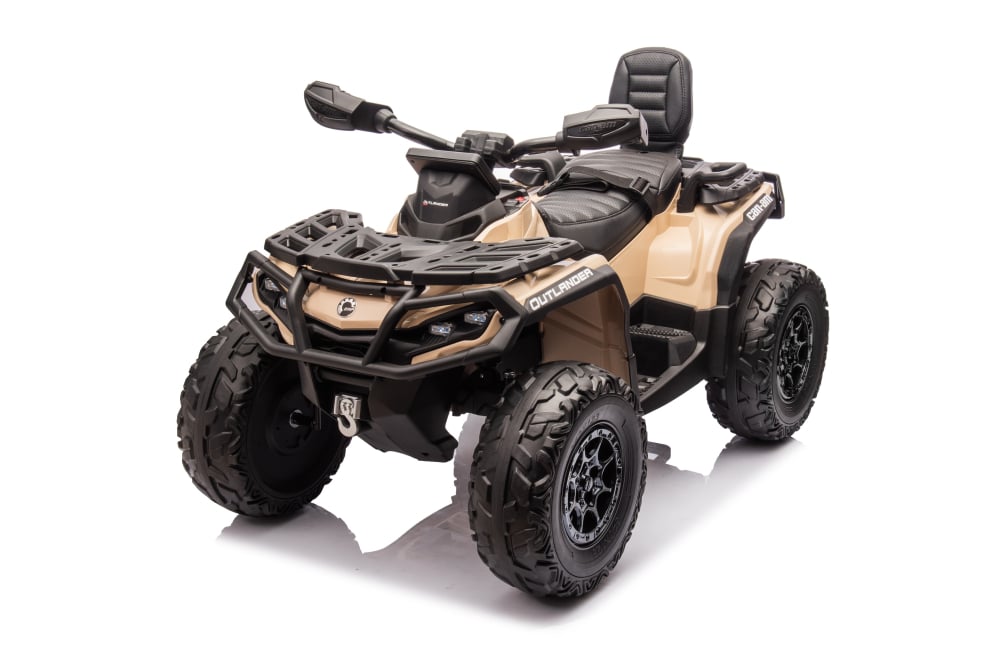 ATV electric pentru 2 copii Can Am Outlender 800W 24V Bombardier, culoare khaki [12]