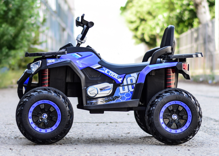 ATV electric copii Kinderauto SuperOffroad 4x4, 140W 12V, recomandat 3-9 ani, RC, culoare albastra [7]