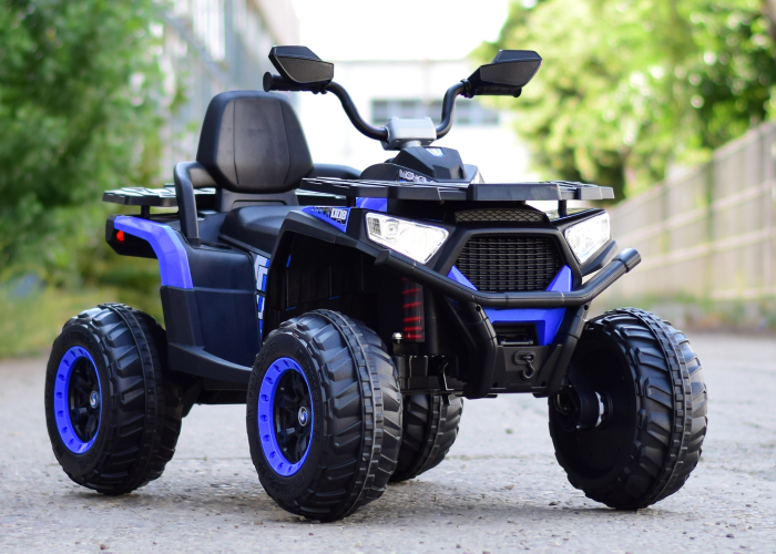 ATV electric copii Kinderauto SuperOffroad 4x4, 140W 12V, recomandat 3-9 ani, RC, culoare albastra [4]