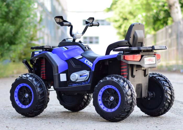 ATV electric copii Kinderauto SuperOffroad 4x4, 140W 12V, recomandat 3-9 ani, RC, culoare albastra [8]